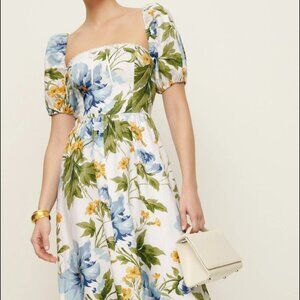 Reformation Marella Linen Dress Ivory - Size 6